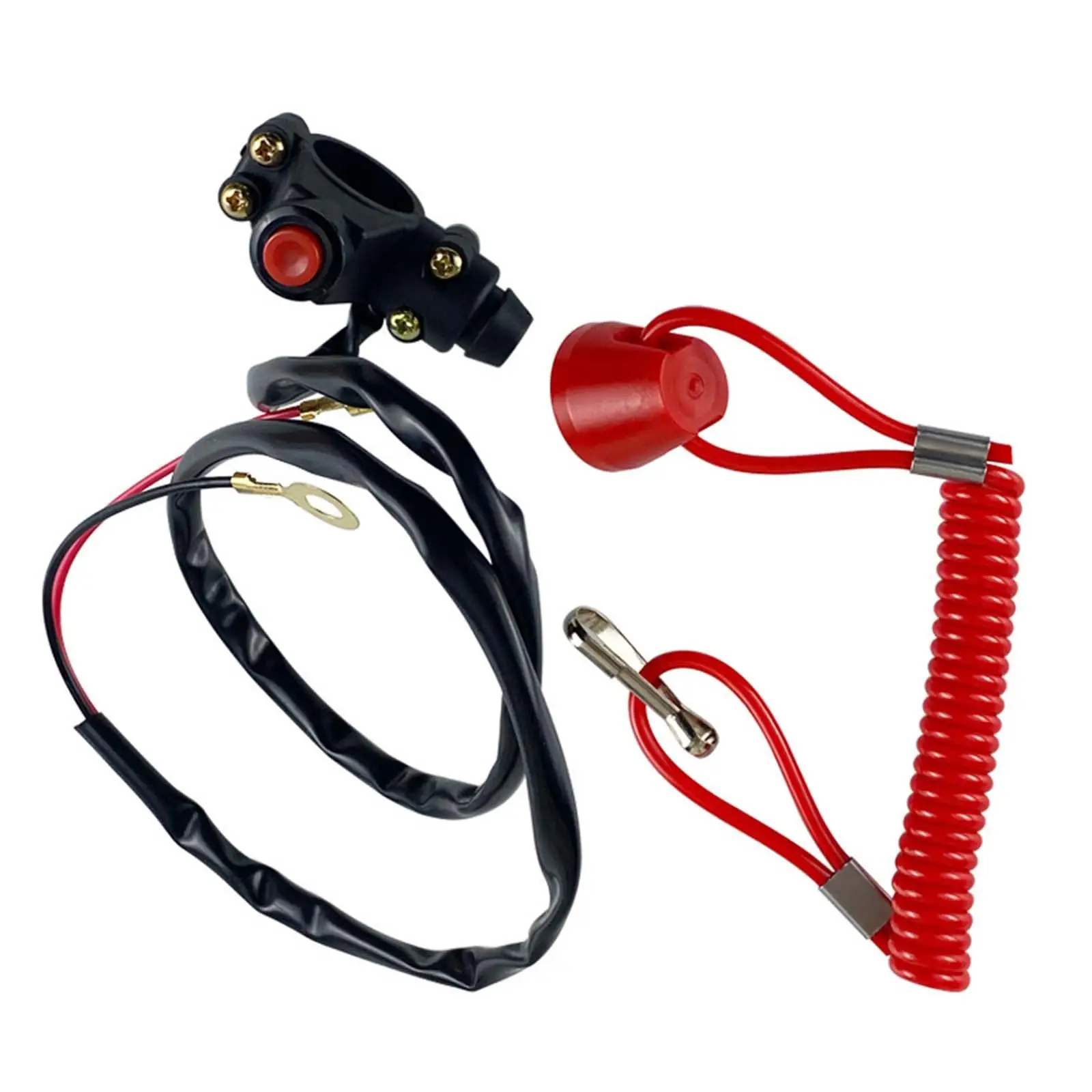 Engine Kill Stop Switch Replacement Accessories Red Black Round Button for ATV Motorcycle Easy Install Waterproof