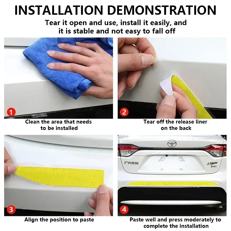 تأمين السيارة الذيل سيارة الذيل آمنة الزخرفية انعكاس ملصق لتويوتا أفالون ميراي أفينسيس برادو هايلكس VVT-I 4WD كورولا TRD #3