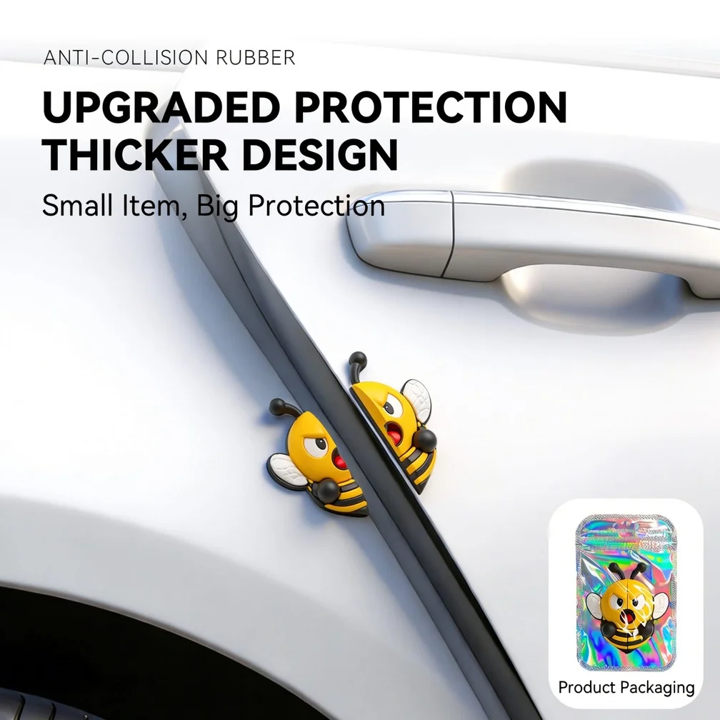 3D Insect Design Car Door Anti-Collision Gel Fun Cartoon Protection for Your Vehicle