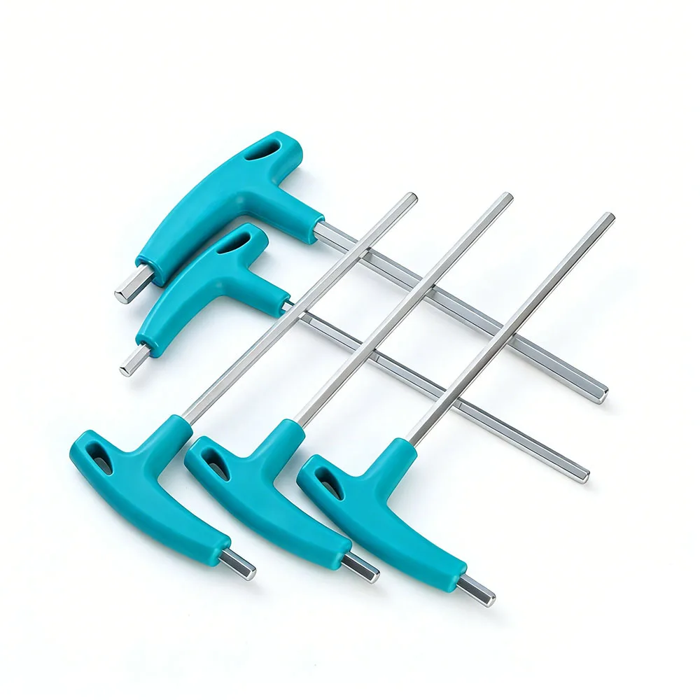 1 Pc Crutch-Type T-Handle Hex Key Wrench, Plastic Grip, Flat Head, L-Shaped Hexagon Wrench