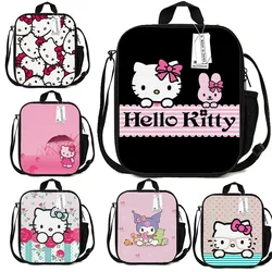 Sanrio Hello Kitty Kuromi Lunch Bags Picnic Food Box Portable Cooler Thermal Women Insulated Lunch Bag for Outdoor Picnic