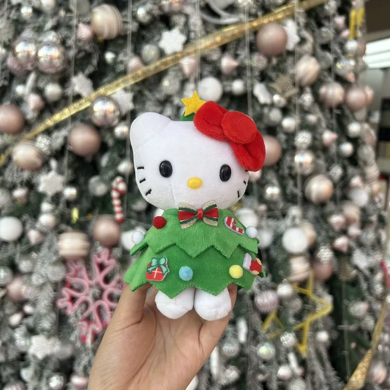 

New Sanrio Christmas Atmosphere Cute Kt Cat Plush Toy Backpack Pendant Winter Birthday Gift Kawaii Katie Cat Plush Toy