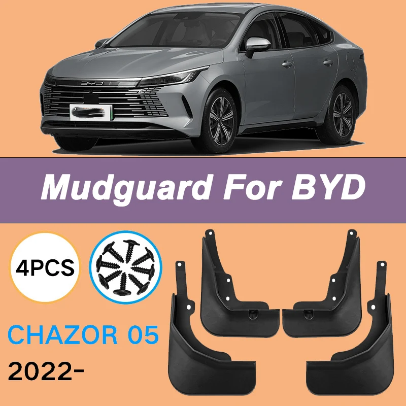 

For BYD Chazor 05 2022-2023 Automotive Tire Mudguard Waterproof Prevent Mud Splashing Car Mud Flaps Fender Trim 4pcs Accessories