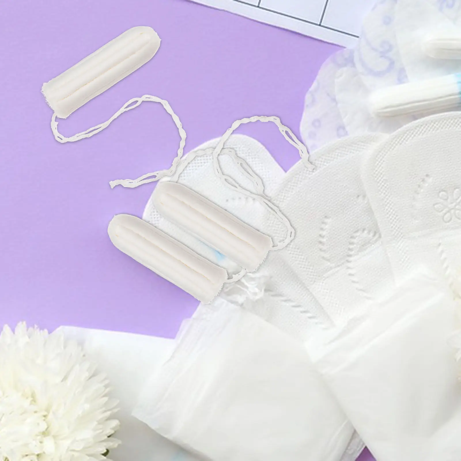 30Pcs Sanitary Tampon Cotton Super Absorbent Disposable Female Menstrual Supplies One-Time Portable Push-in Comfortable Women