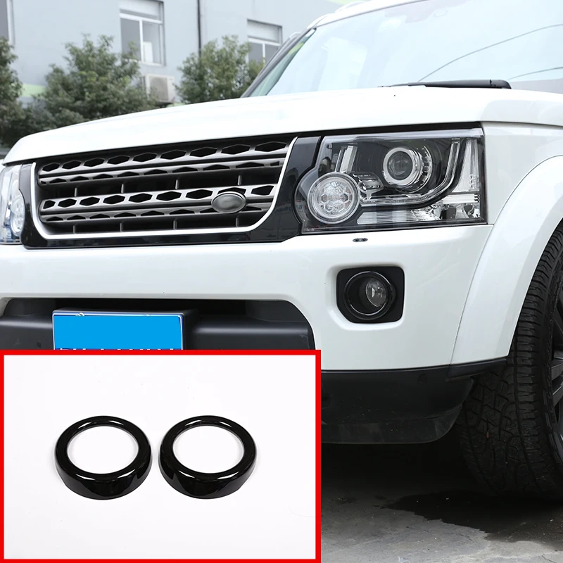 

2 Pcs For Land Rover Discovery 4 LR4 2014-2016 ABS Glossy Black Front Fog Lamp Frame Cover Trim Car Accessories