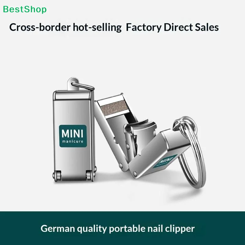 ☽ Edelstahl Mini-Nagelknipser mit Nagelfeilenfunktion Exquisiter Faltbarer Nagelknipser