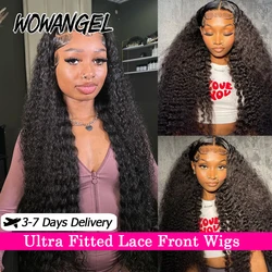 WowAngel Water Wave Glueless Human Hair Wigs 13x6 HD Lace Front Wigs Natural Scalp Curly Wigs Pre Pluck Brazilian Hair For Women