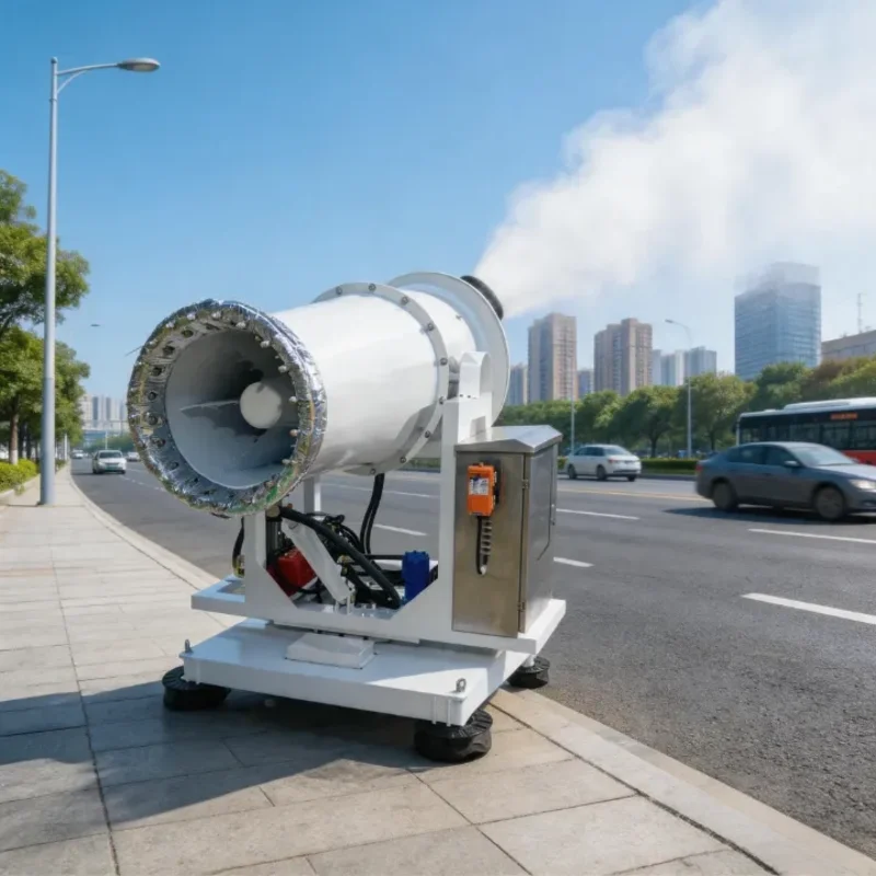 Fog Cannon Machine Auxiliary Water Tank 26m Spray Radius Wireless Remote for Municipal Renovation Site Dust Suppression Blower