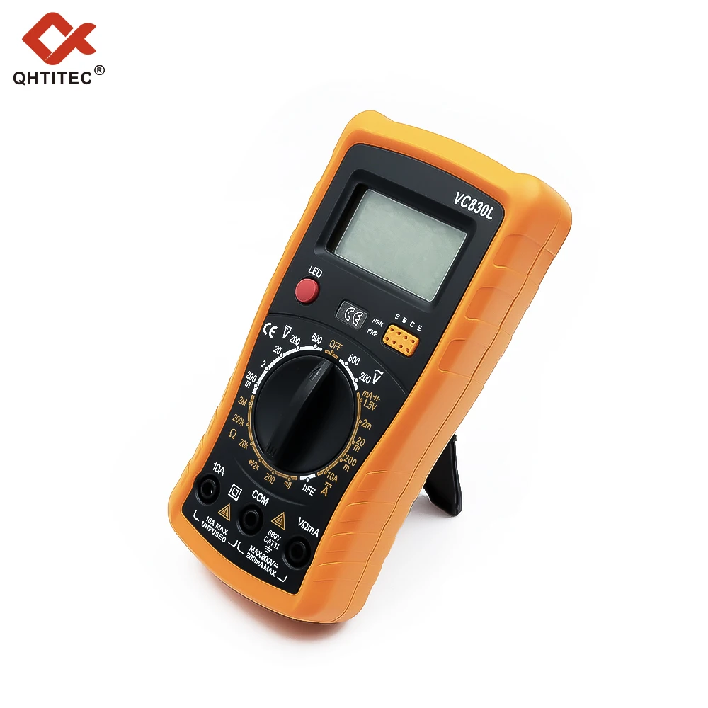 QHTITEC VC830L Multimetro digitale AC/DC amperometro Volt Ohm portatile Multimetro LCD retroilluminazione elettricista strumenti Tester specifici