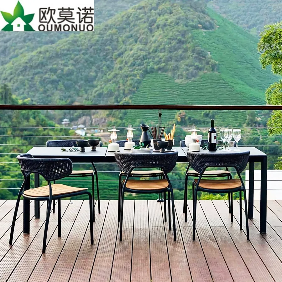 

Outdoor tables and chairs villa courtyard balcony open-air garden outdoor waterproof and sunscreen rattan furniture combination