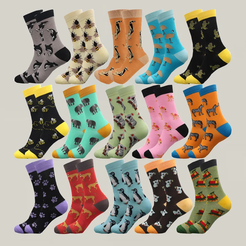 1 Pair Women\'s Hot Selling Socks Cute Kawaii Stockings Fashion Fun Animal Penguin Sloth Bee Elephant Casual Sports Socks