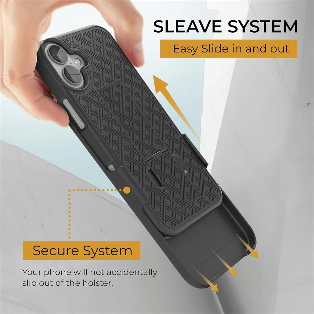 Robuste Combo Stoßfeste Armor-Gürtelclip-Holster-Hülle für iPhone 12 16 Pro Max 15 14 Plus 13 11 Cover mit Ständer und drehbarem Telefonhalter – Detail 8