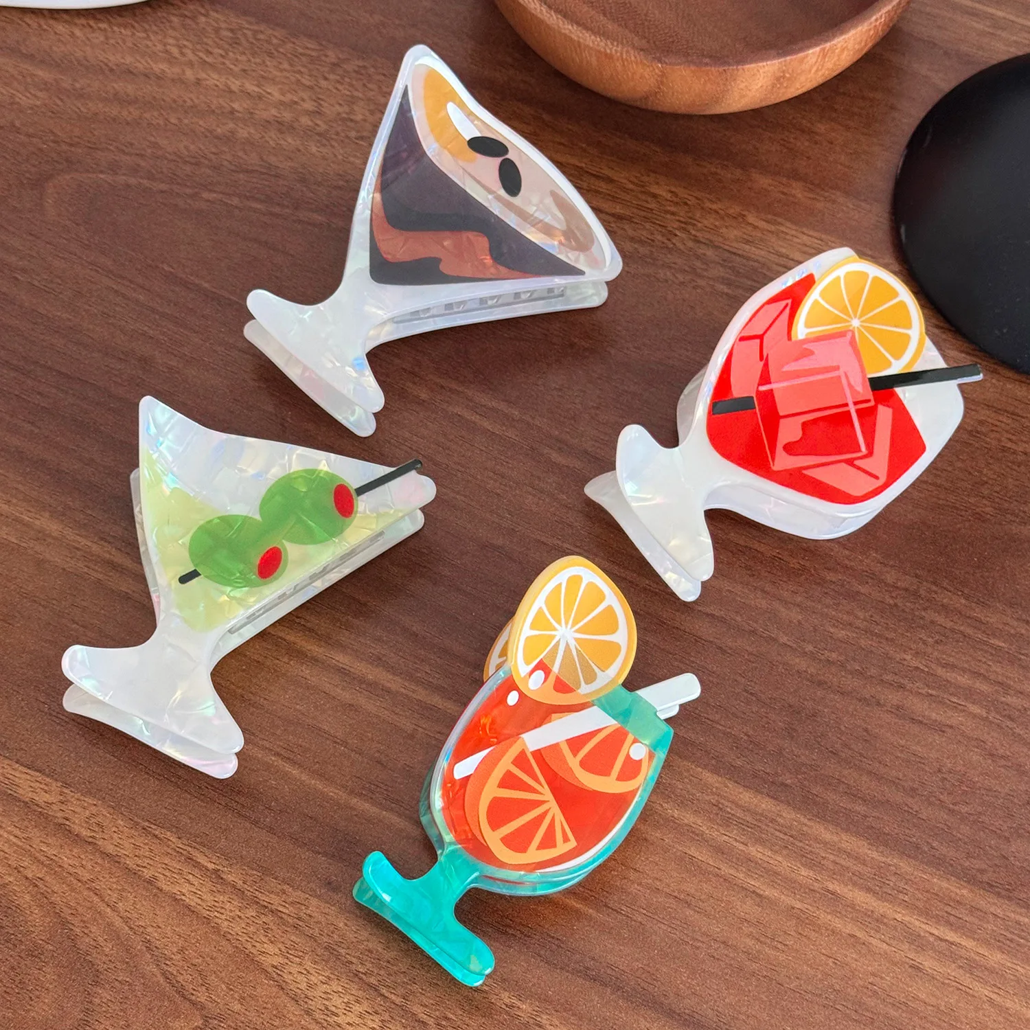 

Dowell Summer Exclusive Beach Party Goblet Cocktail Acrylic Hair Claw Clips High Quality Women's Hair Accessories