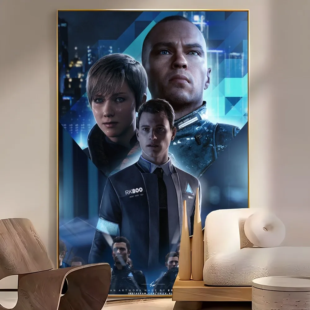 Detroit Become Human Vintage Posters Sticky Vintage Room Home Bar Cafe Decor Kawaii Room Decor