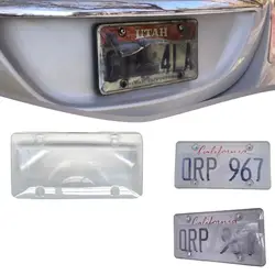 Car Supplies Transparent License Plate Privacy Cover ABS Camera Blocker License Plate Frame Car License Plate Cover
