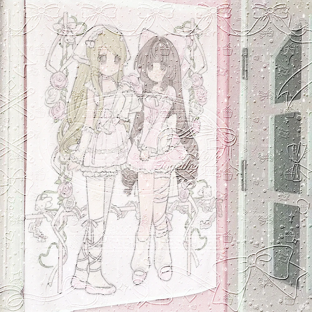 りょう Y2K エステティック Pastel Pink Anime Tapestry, Cute Kawaii Wall Hanging, Multi-Use Wall Art for Backdrop & Photo Prop