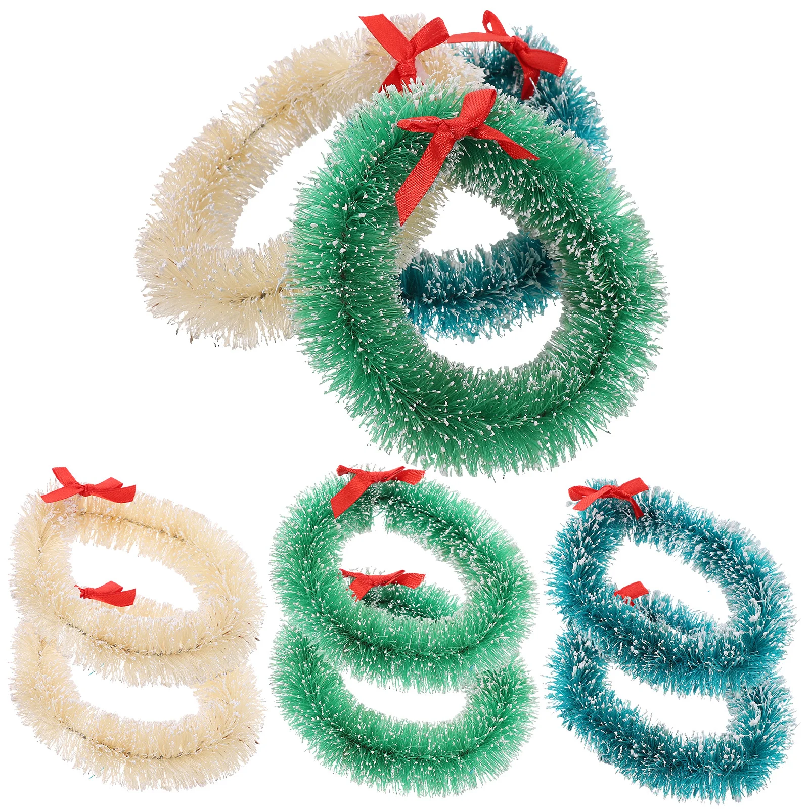 9 قطع من أكاليل صغيرة خفيفة الوزن لعيد الميلاد يمكنك صنعها بنفسك لتزيين الأثاث المنزلي ونافذة الباب وديكور إكليل الحرف اليدوية #6