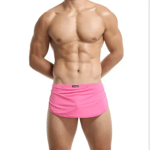 تنانير رجالية غير رسمية شورت من الحرير الجليدي ملابس منزلية ملابس نوم بيجامة صالة شبابية أمامية وخلفية مستقلة من قطعتين سراويل رياضية #2