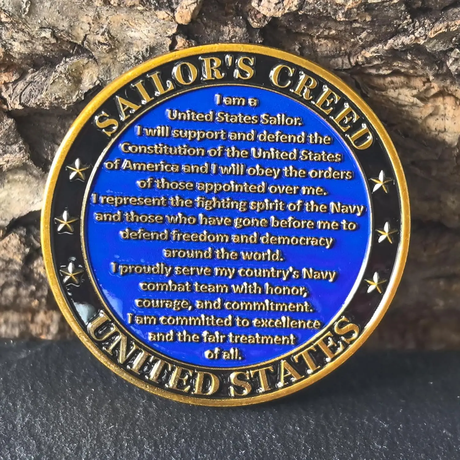 عملة تحدي كريد بحار البحرية الأمريكية - الشرف والشجاعة والالتزام - سبائك الزنك مقاس 1.77 بوصة مع حقيبة واقية #6