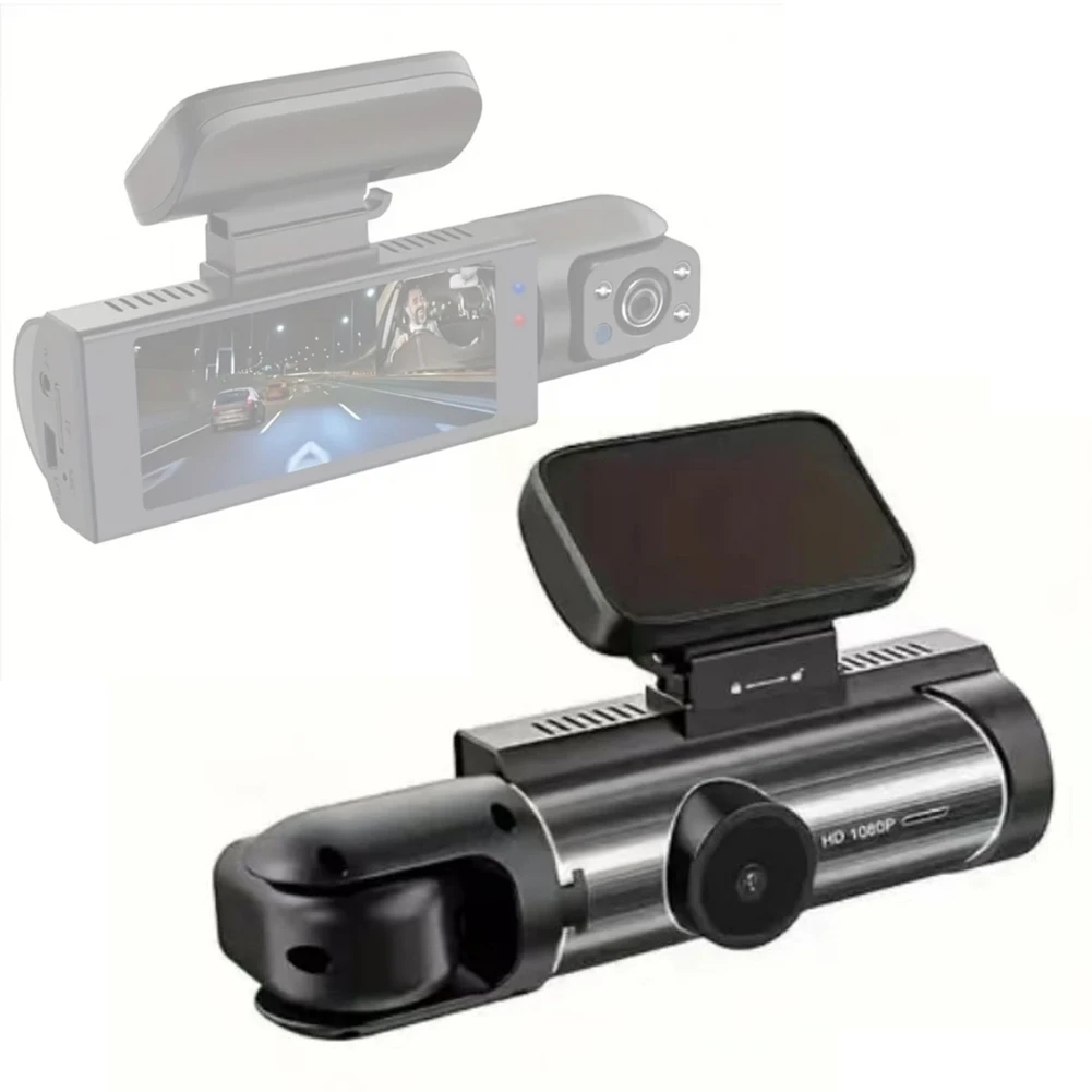 

1080P Front 480P Inside Dual Camera Black Plastics DVR Dash Camera with 3.16 Inch IPS Screen 170° Wide Angle Support G-Sensing