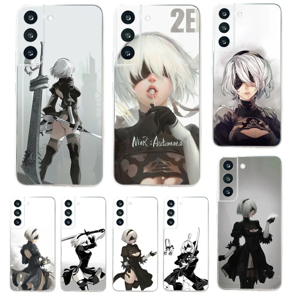 N-NieR A-Automata 2-2B Phone Case For Samsung Galaxy A71,70,52,51,40,31,A50,30S,21S,Note20ultra Transparent Cover