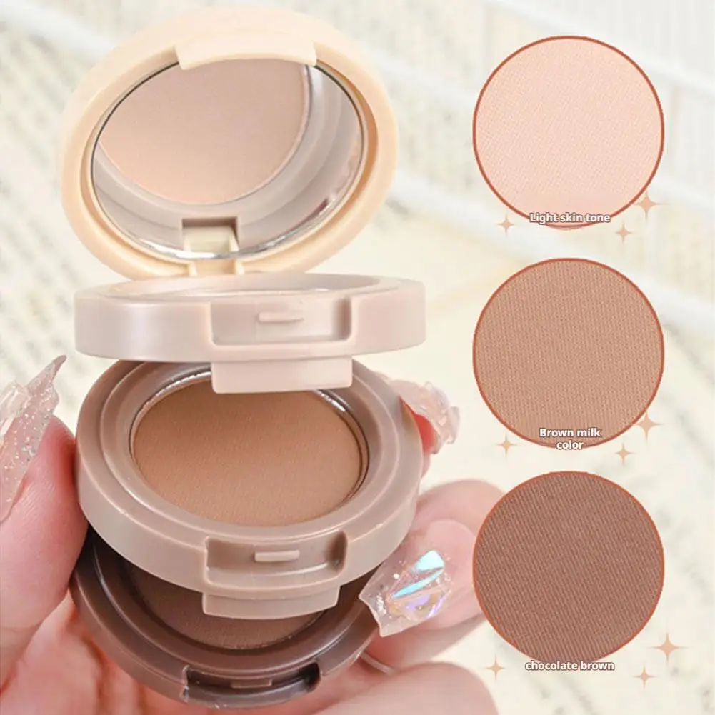 Palette di ombretti Bento a 3 strati - Trucco occhi opaco/lucido tono terra, liscio, duraturo, snellente e anti-fouling