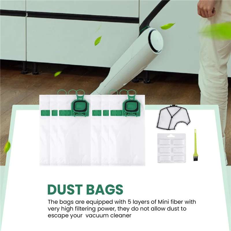 -ABZD لمجموعة حقيبة المكنسة الكهربائية Kobold المتوافقة مع Vorwerk Kobold VK140 VK150