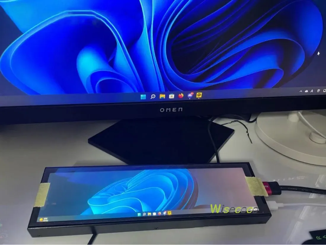 Wisecoco-Monitor LCD táctil de 8,8 pulgadas, pantalla secundaria portátil IPS de 1920x480 para ordenador portátil Raspberry Pi TV secundaria AIDA64