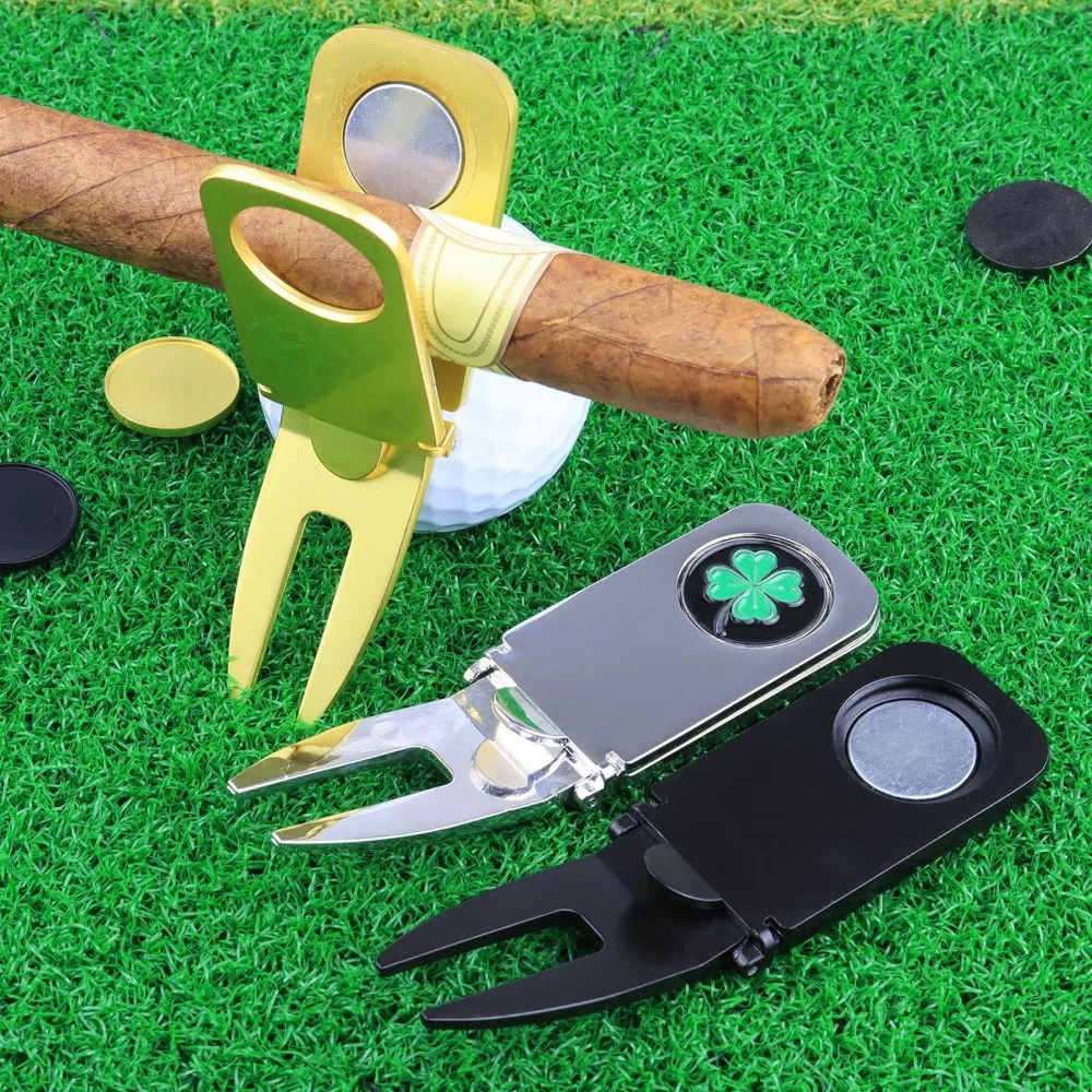 

Spot CigarHolder Metal Magnetic Golf Cigar Holder Green Fork Cigar Clip Ball Fork Golf Training Aids Golf Practice Supplies