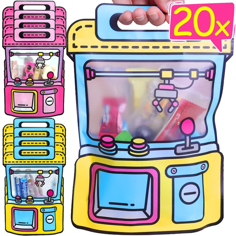 1/20Pcs Cute Cartoon Sealed Bags Doll Shape Sweets Biscuit Snack Sealing Pockets Wedding Children's Birthday Party Gift Pouch