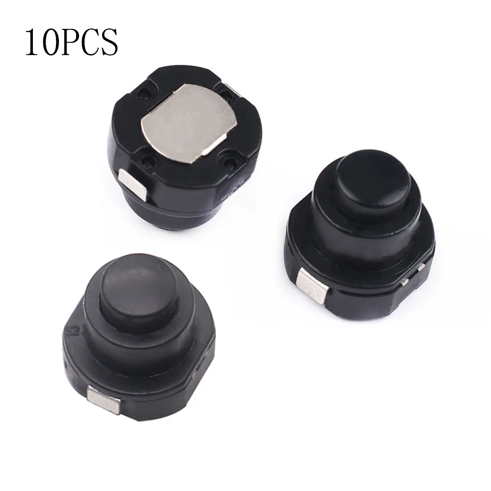 KAN-10A Self-Locking Button Small Circular Flashlight Switch Power Supply Button ON-OFF 1A 125V Push Button Switch 10PCS