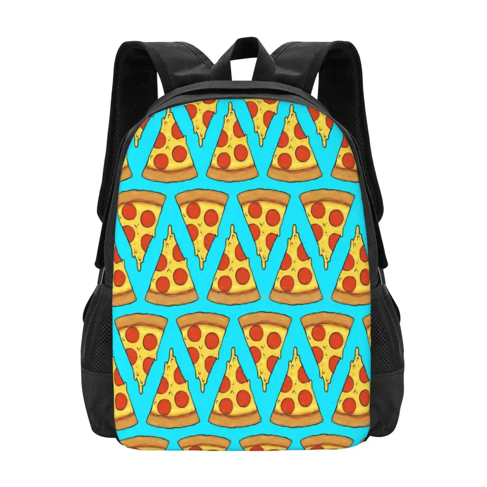 The Slice Pattern Design Bag Student'S Backpack Dripping Pepperoni Pizza Cheese Dedfox