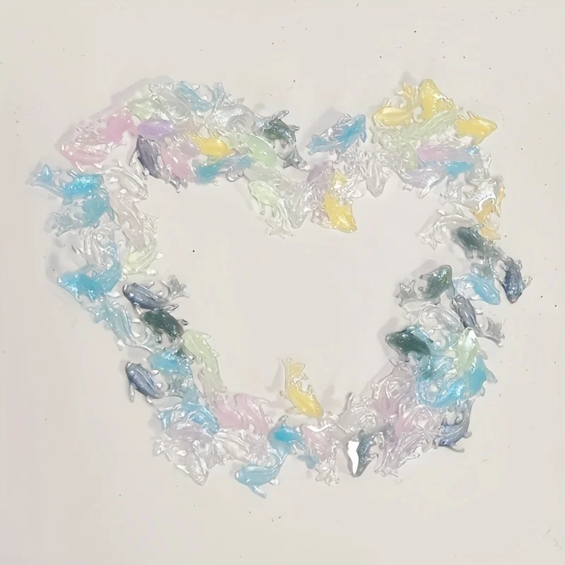 جديد لطيف صغير Kawaii اللون الأسماك الصغيرة تماثل صمغي الحرف شقة الظهر محدب جولة حلية صنع المجوهرات إكسسوارات الشعر (35 #5