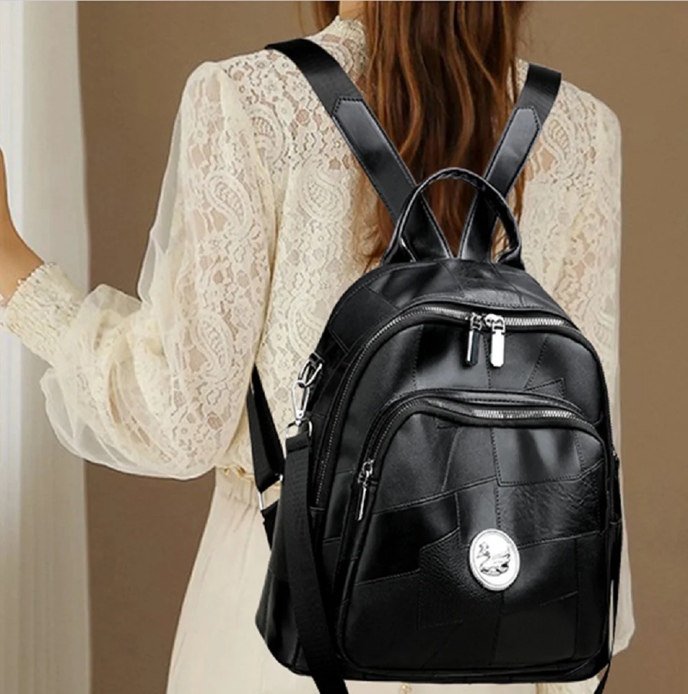 New Fashion Designer High Quality Leather Travel Backpacks Women's Casual Shoulder Bags Large Capacity Backpack Totes SchoolBag