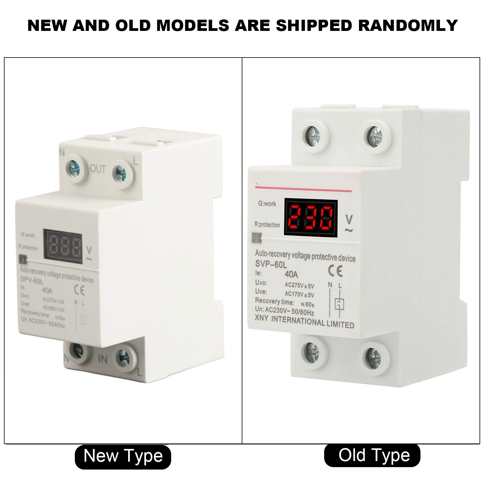 Dispositivo de reconexão de tensão 230V 40A Dispositivo de sobretensão e subtensão de recuperação automática Protetor de montagem em trilho DIN