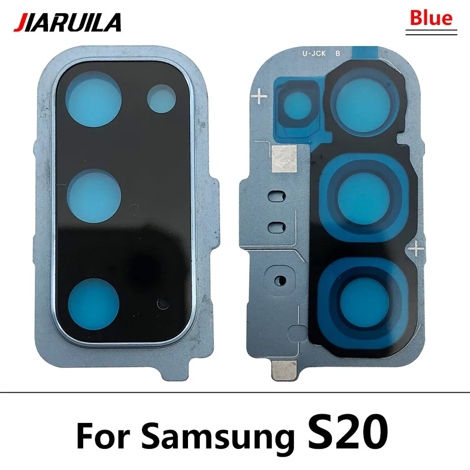 Nuevo vidrio de cámara trasera con marco para Samsung S20 Ultra, S20 FE, S20 Plus, S20, pieza de repuesto 2