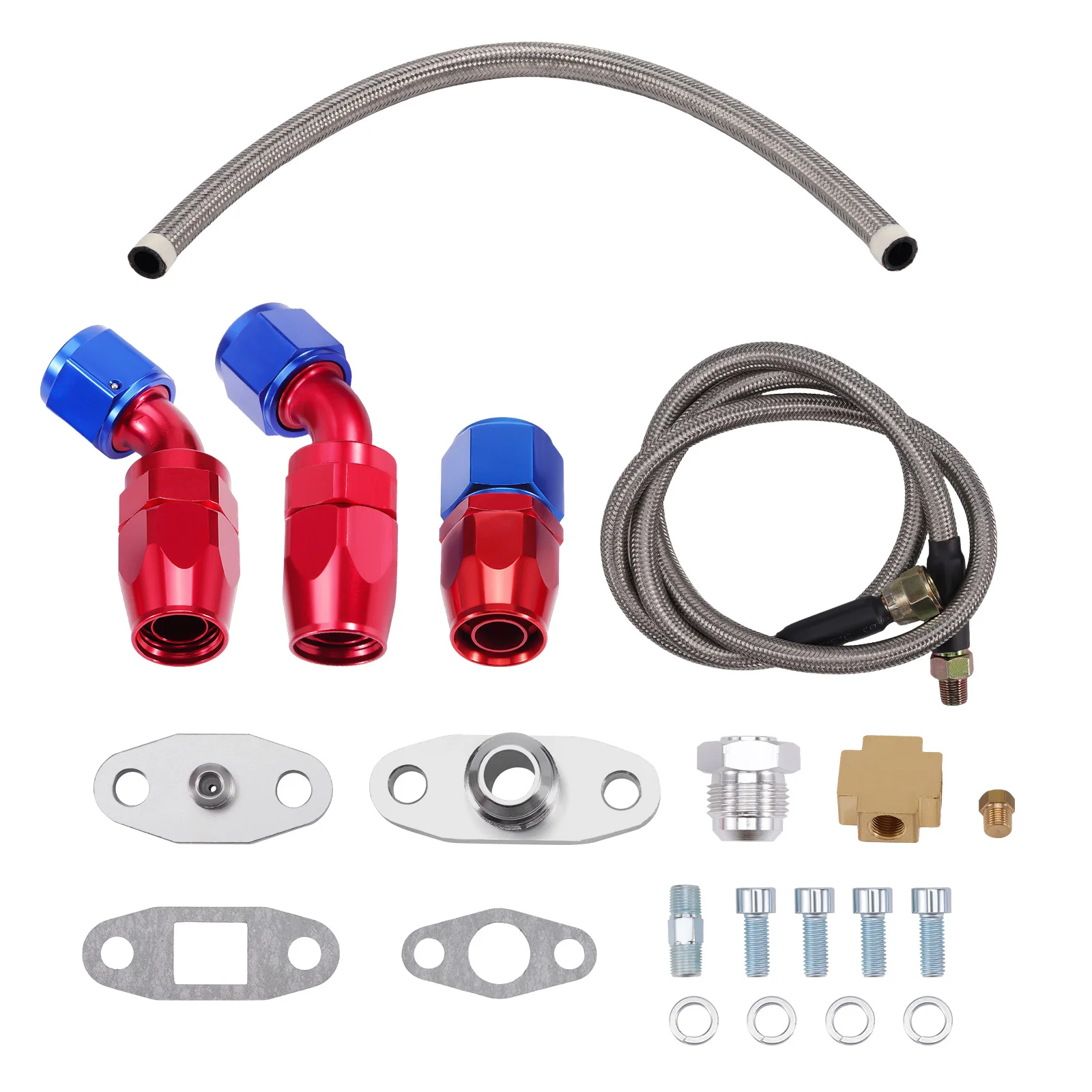 Universal Turbo Oil Lines Kits Feed Return Drain Line T3 T4 T70 T66 T25 New