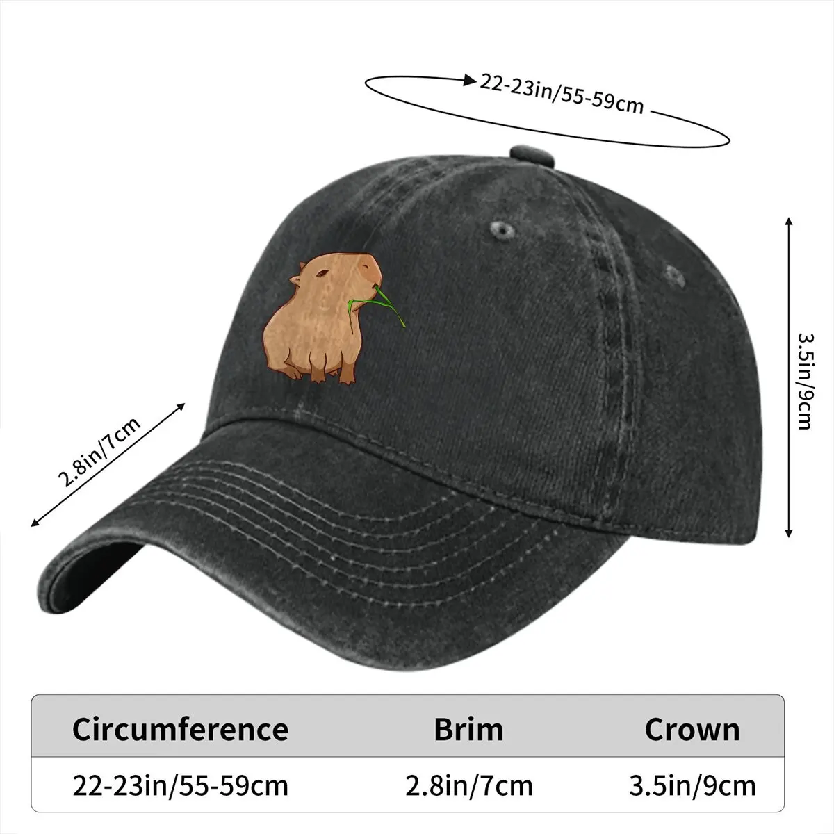 Capybara Animal Multicolor Hat Peaked Women's Cap With a Leaf Eat Your Greens Personalized Visor Protection Hats