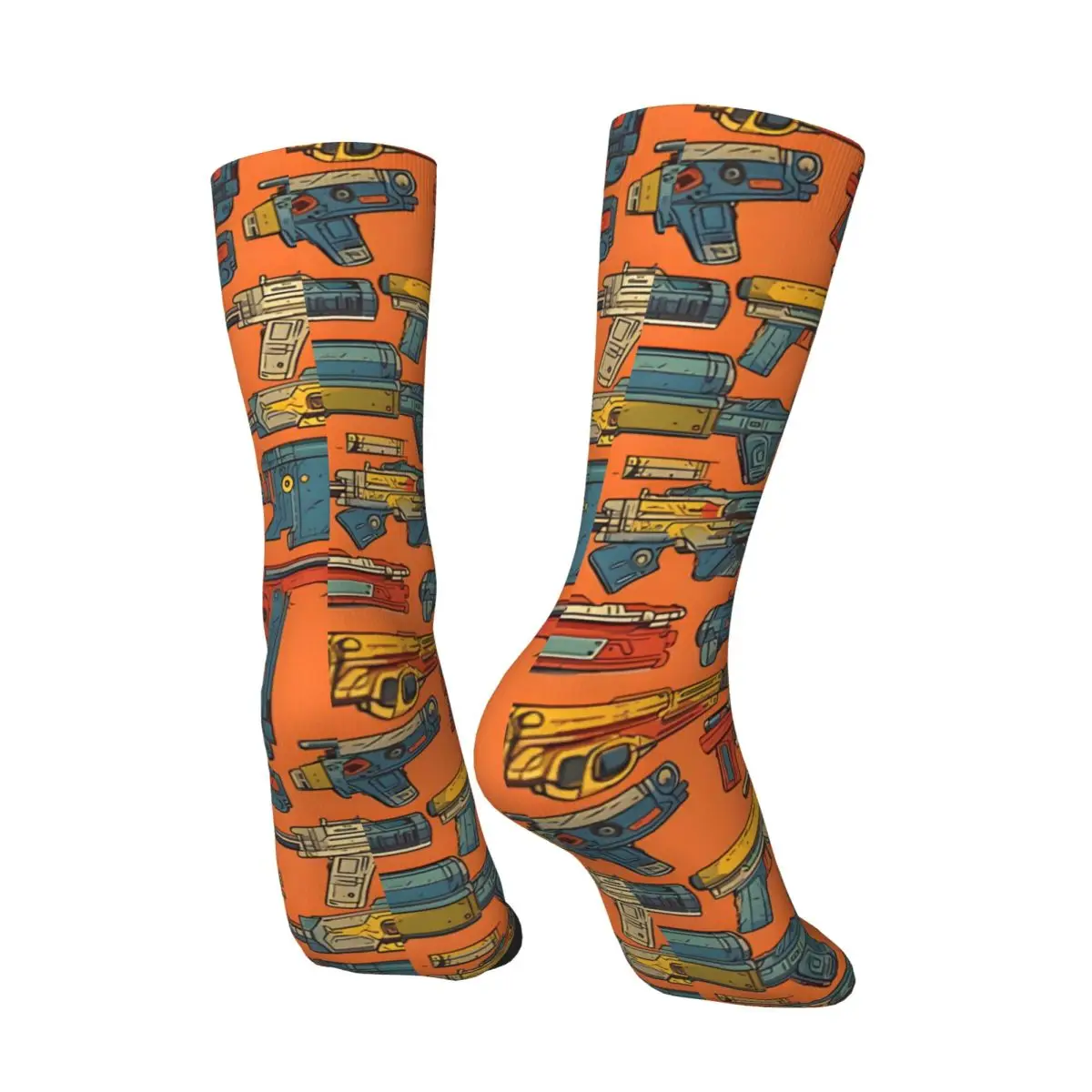 Retro Toy Pistol Retro Scifi Men's compression Socks Unisex Harajuku Seamless Printed Novelty Crew Sock