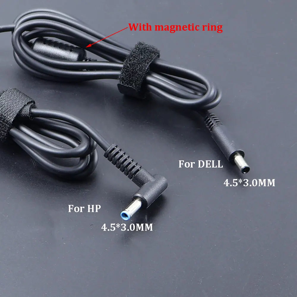 Laptop Power Charger Repair Welding Cable DC Power Supply Plug 4.5*3.0mm Full Copper Strip Magnetic Ring for HP Dell