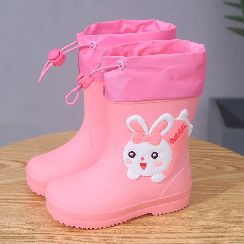 New Children Boys Girls Fashion Cartoon Rain Boots Non-slip PVC Kids Rainboots Waterproof Water Shoes Wellies