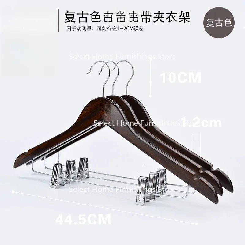 Suitable for Solid Wood Wooden Metal Clothes Hangers for Heavy Adult Support Hotel Clothing Traceless Non-slip Storage Hanging