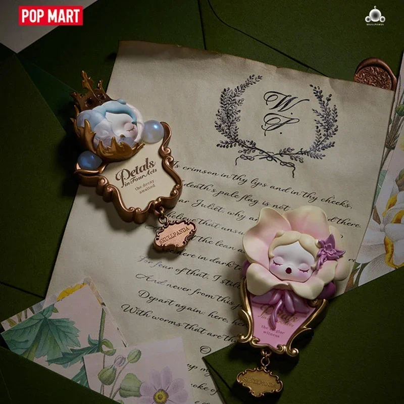 POP MART SKULLPANDA Petals in Four Acts Serie Kühlschrankmagnet Blind Box Original Actionfigur Modell für Mystery Collection Geschenk