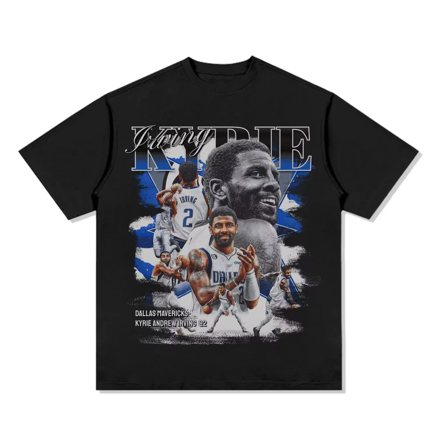 

Kyrie Irving Print American Retro Cotton Short Sleeve T-shirt Basketball Fan Loose Summer Adults and Children Short Sleeve Top