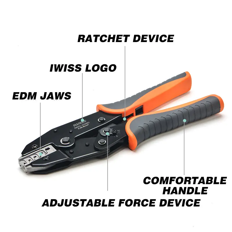 Imagem -04 - Iwiss-alicate de Crimpagem para Amp Plug-in Spring Terminal Import Connector Crimper Tool Clamp Tool Crimp Tool Crimp para Amp te Amp Iws2560