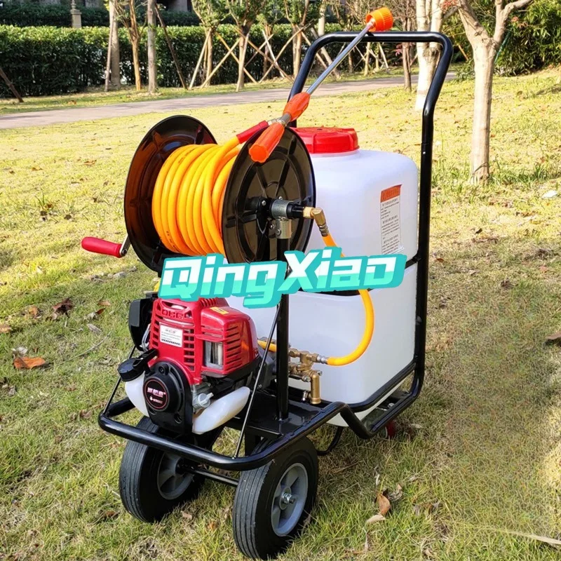 60L Electric Trailer Sprayer Mobile High Volume Spraying System For Road Cleaning Orchard Mist Blower Multi Function Use