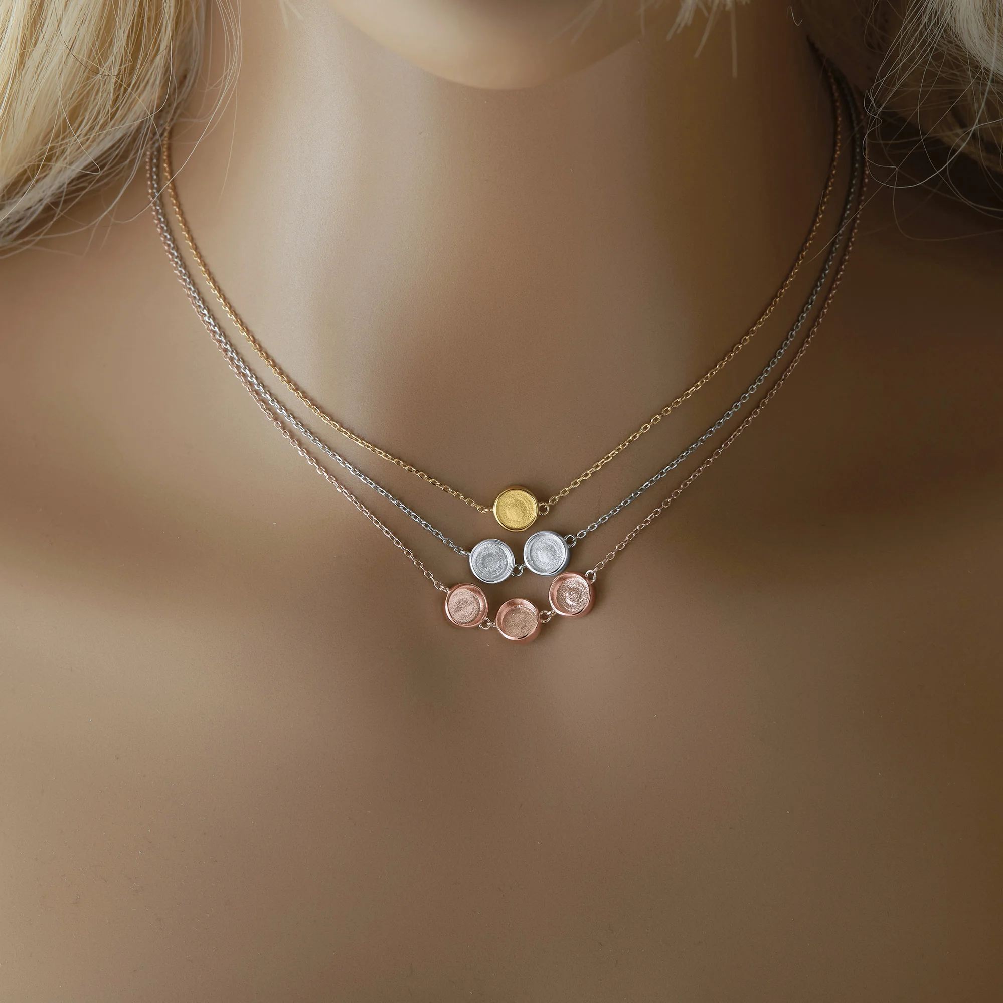 6MM Round Keepsake Mother Milk Bezel Settings for Resin Solid 925 Sterling Silver DIY Pendant Bezel with Necklace 1411304