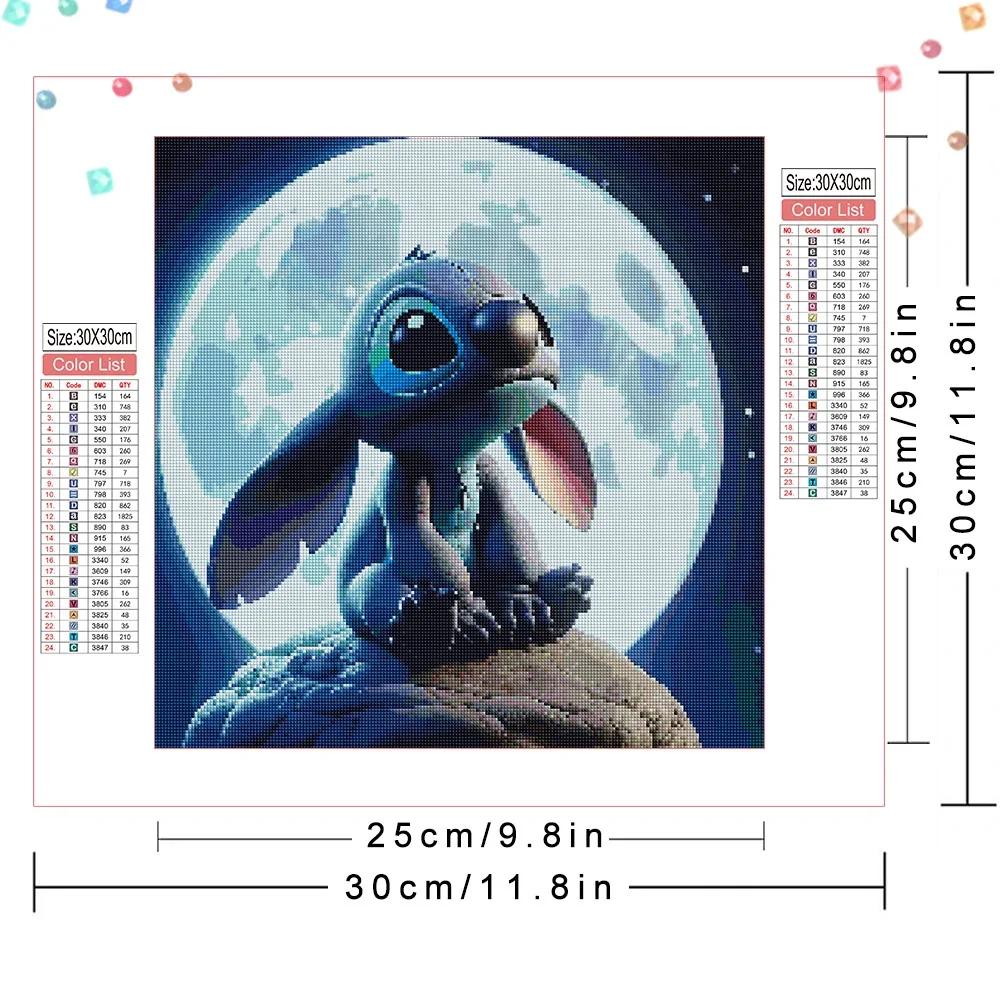 ديزني الماس اللوحة غرزة التطريز الكامل مربع ليلو غرزة الماس الفسيفساء جديد وصول الكرتون 5D DIY اليدوية هدية #2
