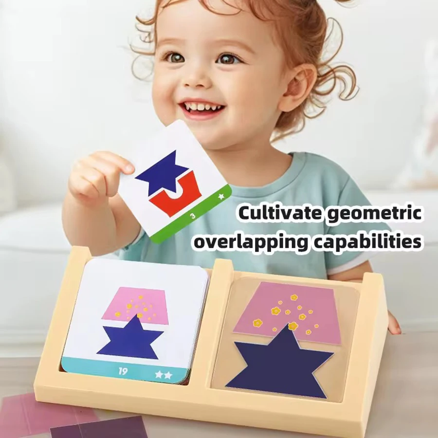 1set- House Logic Game Montessori Toys Creative Geometric Shape Spatial Imagination Intellectual Thinking Puzzle Games Kids Toy