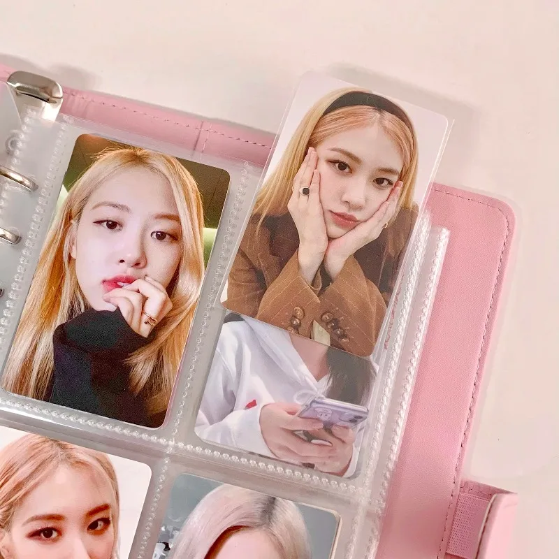 1PC 3 Inch Card Postcard Storage Album A5 PU Card Album Magnetic Fixation Card Storage Polaroid Album Idol Card Collection Album